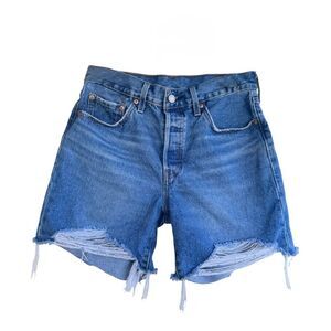 Vintage Levi’s 501 Distressed Denim Cutoff Shorts Button Fly Medium
